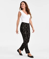 Jm Collection Women's Metallic Jacquard Pull-On Pants, Macy's Exclusive