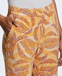 Ella Rafaella Women's Batik Print Cropped Culotte Pants