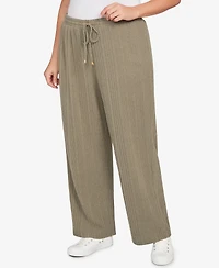 Hearts Of Palm Plus Solid Texture Hatchi Pants