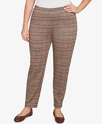 Hearts Of Palm Plus Pull On Plaid Pants
