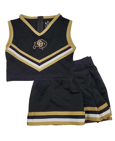 Little King Girls Toddler 2-Piece Black Colorado Buffaloes Cheer Top Skirt Set