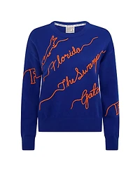 Kadyluxe Women's Royal Florida Gators Love Note Embroidered Pullover Sweater
