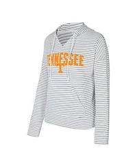 Concepts Sport Men's White/Gray Tennessee Volunteers French Terry Striped V-Neck Pullover Hoodie