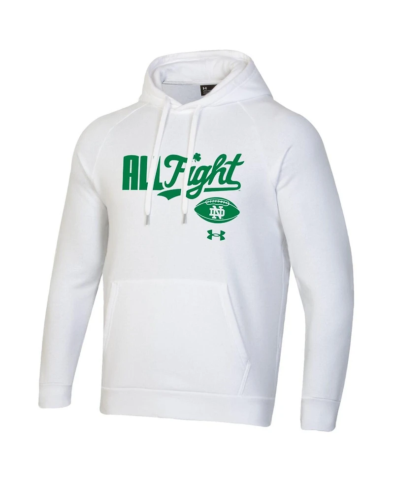 Under Armour Men's White Notre Dame Fighting Irish All Fight Rival Fleece Hoodie