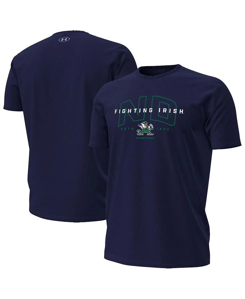 Under Armour Men's Navy Notre Dame Fighting Irish Overlay Performance T-Shirt