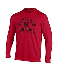 Under Armour Men's Red Maryland Terrapins 2025 Sideline Football Performance Long Sleeve T-Shirt