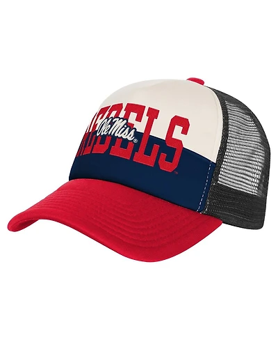 Outerstuff Big Boys and Girls Navy/Cream Ole Miss Rebels Modern Fan Trucker Adjustable Hat