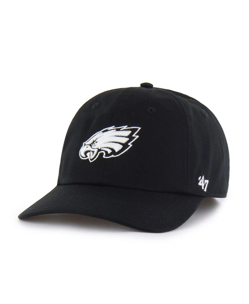 '47 Brand Men's Black Philadelphia Eagles Foundational Franchise Fitted Hat