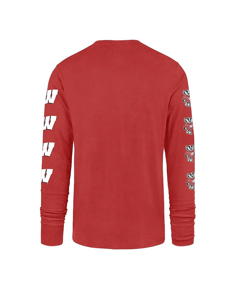 '47 Brand Men's Red Wisconsin Badgers Go Big Long Sleeve T-Shirt