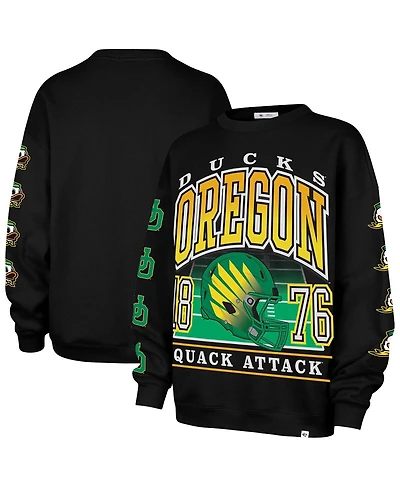 47 Brand Women's Black Oregon Ducks Go Big Oversized Pullover Sweatshirt