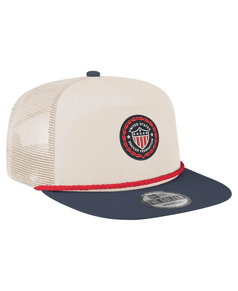 New Era Men's Cream Usmnt Retro Golfer Snapback Hat
