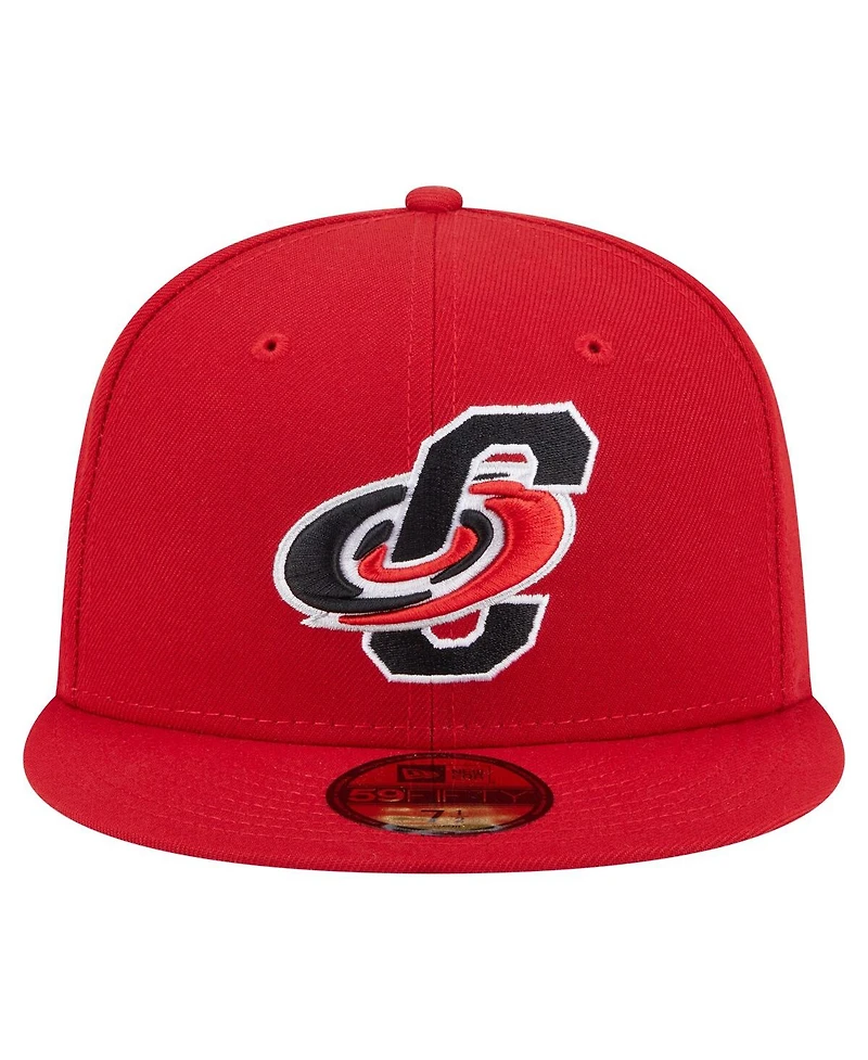 New Era Men's Red Carolina Hurricanes Deceptor 59FIFTY Fitted Hat