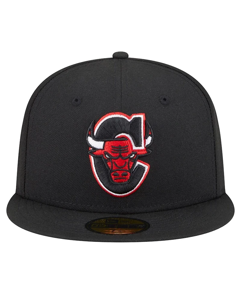 New Era Men's Black Chicago Bulls Deceptor 59FIFTY Fitted Hat