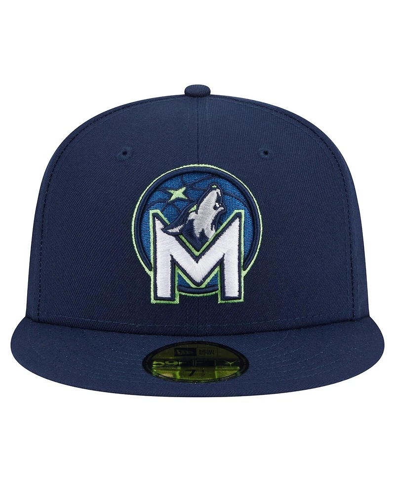 New Era Men's Navy Minnesota Timberwolves Deceptor 59FIFTY Fitted Hat