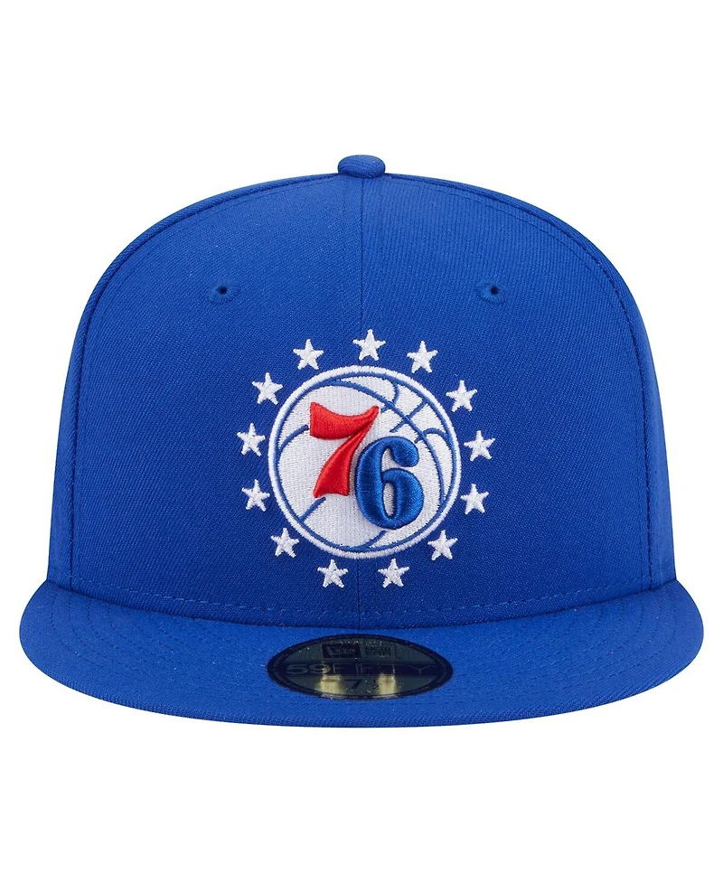 New Era Men's Royal Philadelphia 76ers Deceptor 59FIFTY Fitted Hat