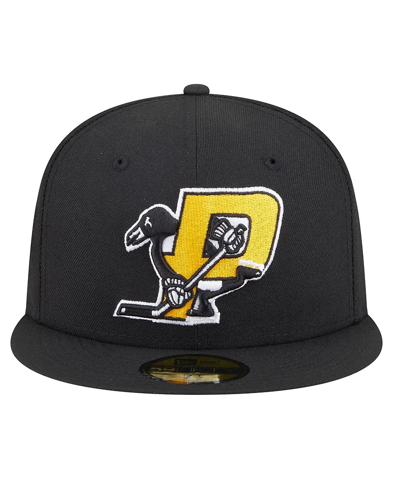 New Era Men's Black Pittsburgh Penguins Deceptor 59FIFTY Fitted Hat