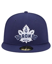New Era Men's Navy Toronto Maple Leaf's Deceptor 59FIFTY Fitted Hat