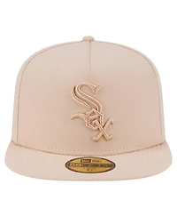 New Era Men's Light Beige Chicago White Sox Color Pack A-Frame 59FIFTY Fitted Hat