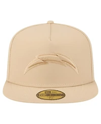 New Era Men's Beige Los Angeles Chargers Color Pack A-Frame 59FIFTY Fitted Hat