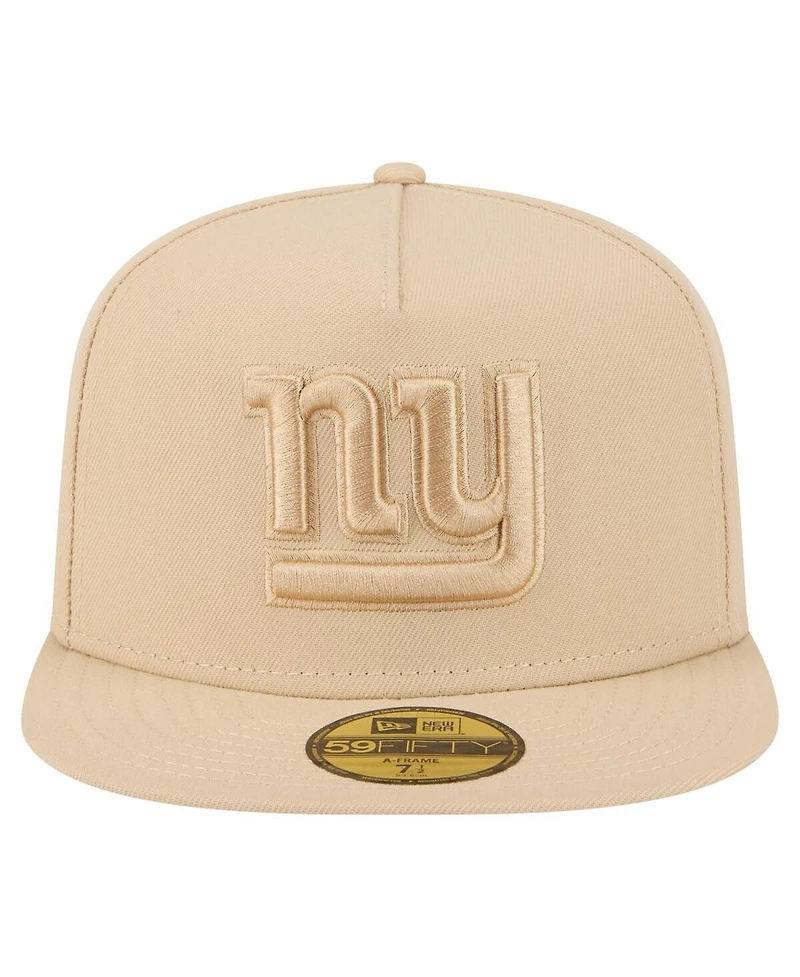 New Era Men's Light Beige York Giants Color Pack A-Frame 59FIFTY Fitted Hat