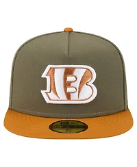 New Era Men's Olive/Brown Cincinnati Bengals Color Pack A-Frame 59FIFTY Fitted Hat