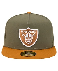 New Era Men's Olive/Brown Las Vegas Raiders Color Pack A-Frame 59FIFTY Fitted Hat