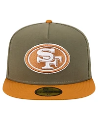New Era Men's Olive/Brown San Francisco 49ers Color Pack A-Frame 59FIFTY Fitted Hat