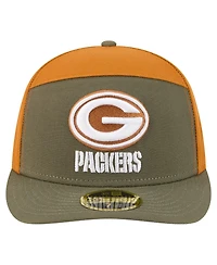 New Era Men's Olive/Brown Green Bay Packers Two-Tone Color Pack Split Panel 59FIFTY Fitted Hat