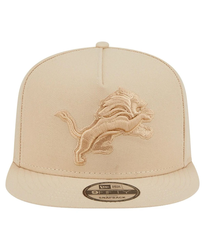 New Era Men's Light Beige Detroit Lions Color Pack A-Frame 9FIFTY Snapback Hat