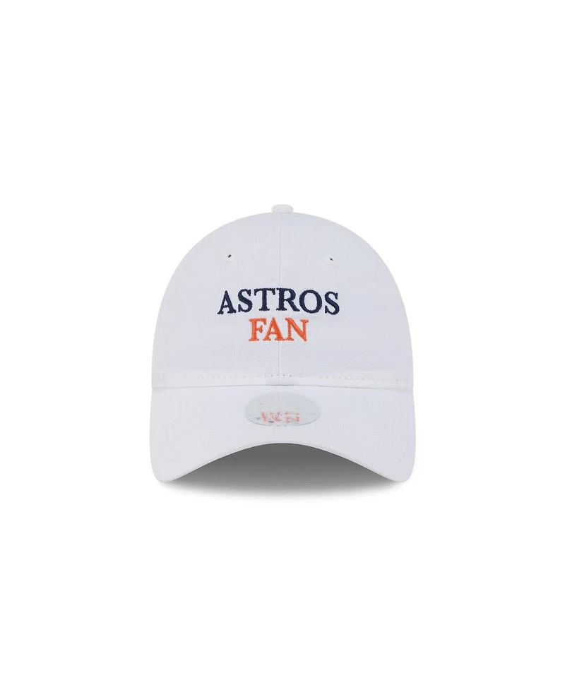 New Era Women's White Houston Astros Team Fan 9TWENTY Adjustable Hat