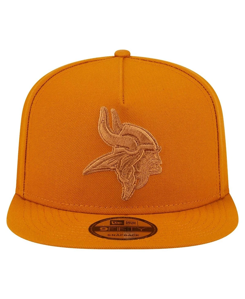 New Era Men's Brown Minnesota Vikings Color Pack A-Frame 9FIFTY Snapback Hat