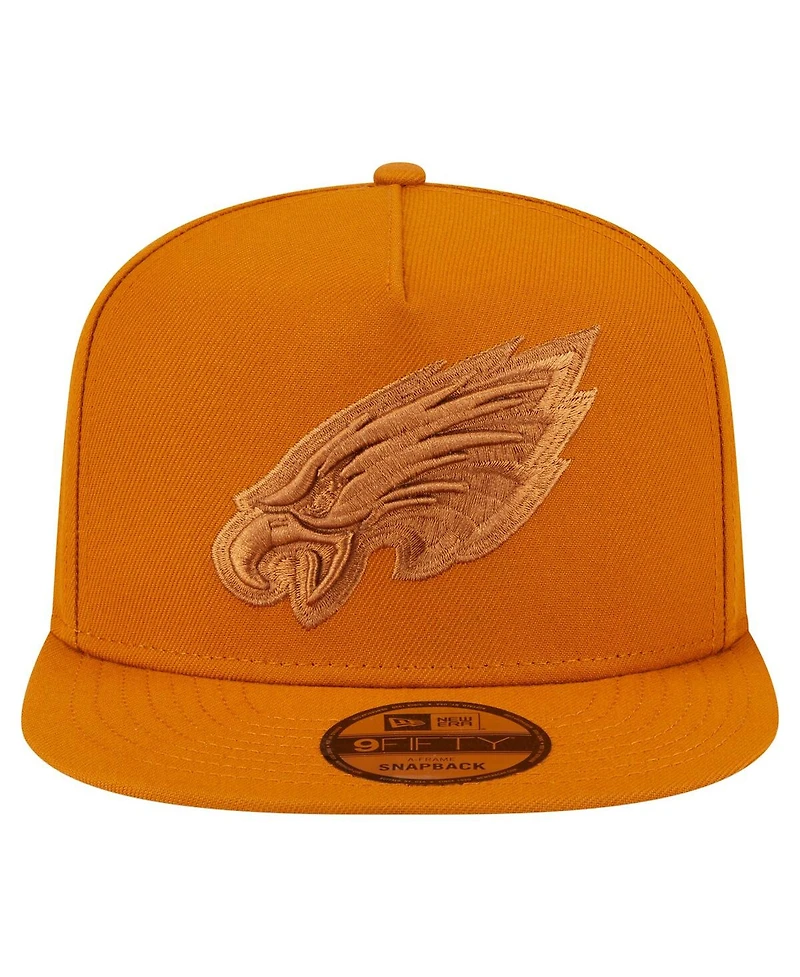 New Era Men's Brown Philadelphia Eagles Color Pack A-Frame 9FIFTY Snapback Hat