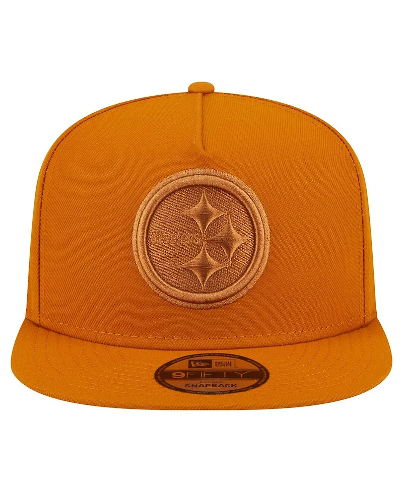 New Era Men's Brown Pittsburgh Steelers Color Pack A-Frame 9FIFTY Snapback Hat