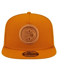 New Era Men's Brown Pittsburgh Steelers Color Pack A-Frame 9FIFTY Snapback Hat
