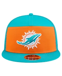 New Era Men's Orange/Aqua Miami Dolphins Outdoor Split Panel 9FIFTY Snapback Hat