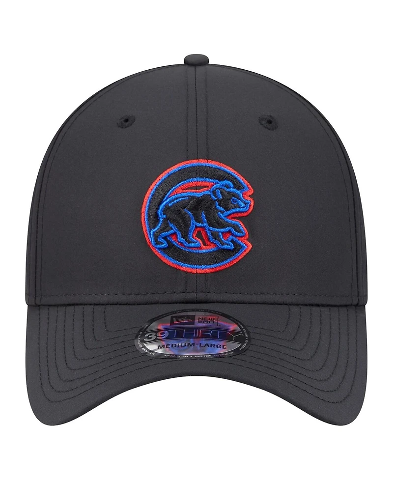 New Era Men's Black Chicago Cubs Night 39THIRTY Flex Hat