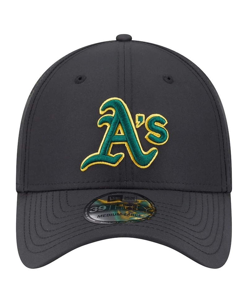 New Era Men's Black Athletics Night 39THIRTY Flex Hat