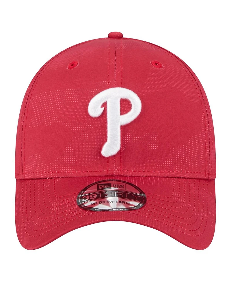 New Era Men's Red Philadelphia Phillies Tonal Camo 39THIRTY Flex Hat