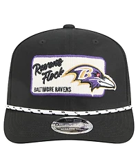 New Era Men's Black Baltimore Ravens Chant 9SEVENTY Stretch snap Hat