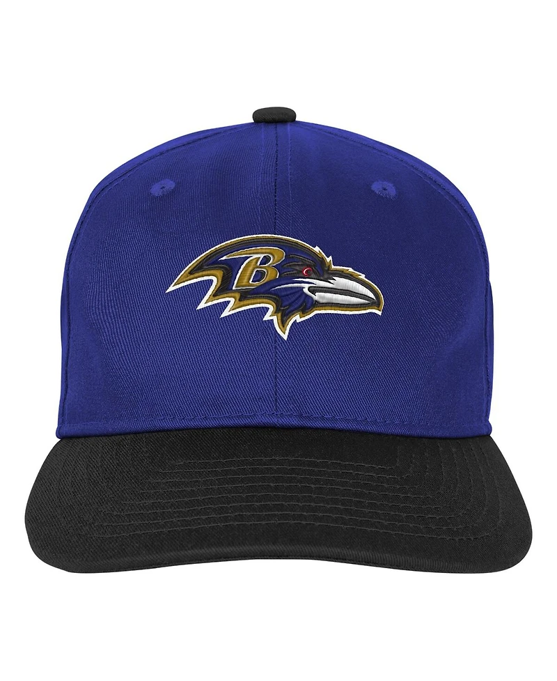 Outerstuff Big Boys and Girls Purple Baltimore Ravens True Retro Adjustable Hat