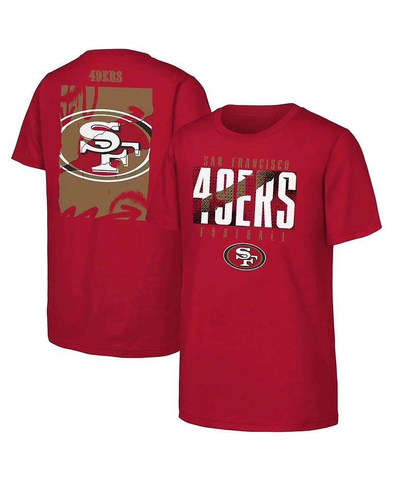 Outerstuff Big Boys and Girls Scarlet San Francisco 49ers Posterize T-Shirt