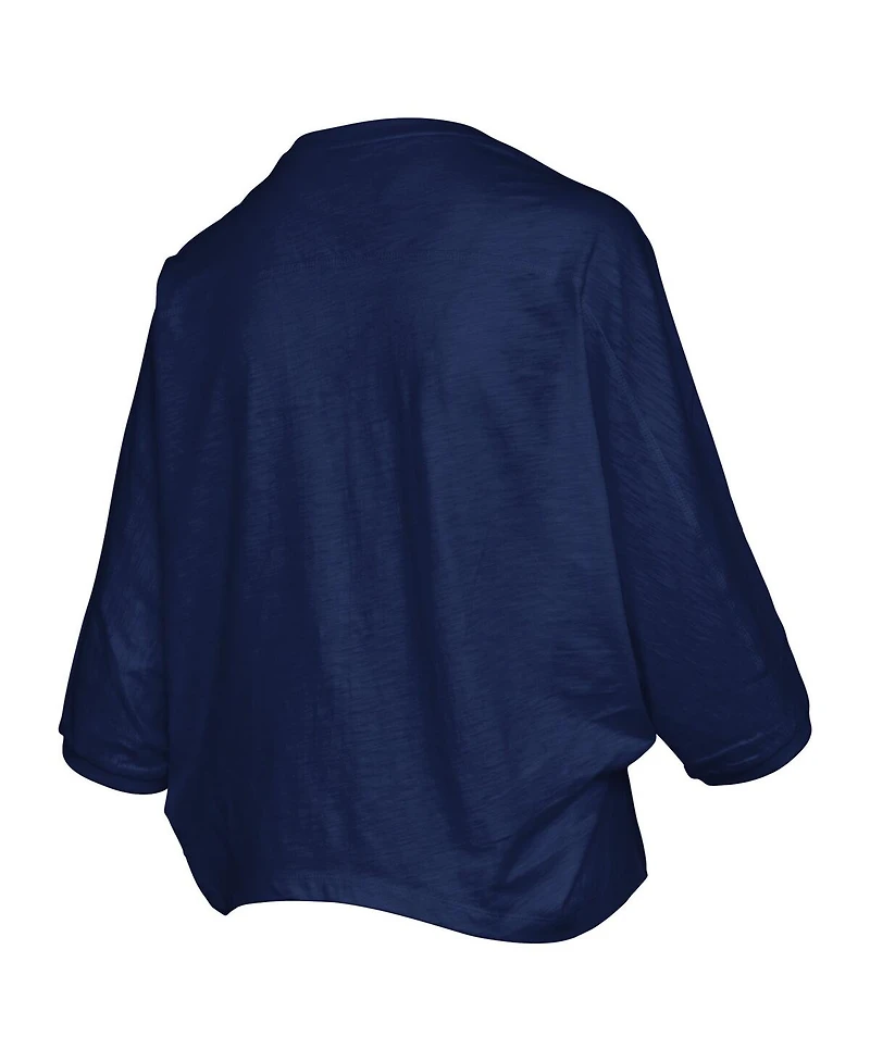 Pressbox Women's Navy Illinois Fighting Illini Midi Arch Over Logo Oversized T-Shirt