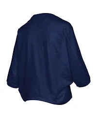 Pressbox Women's Navy Illinois Fighting Illini Midi Arch Over Logo Oversized T-Shirt
