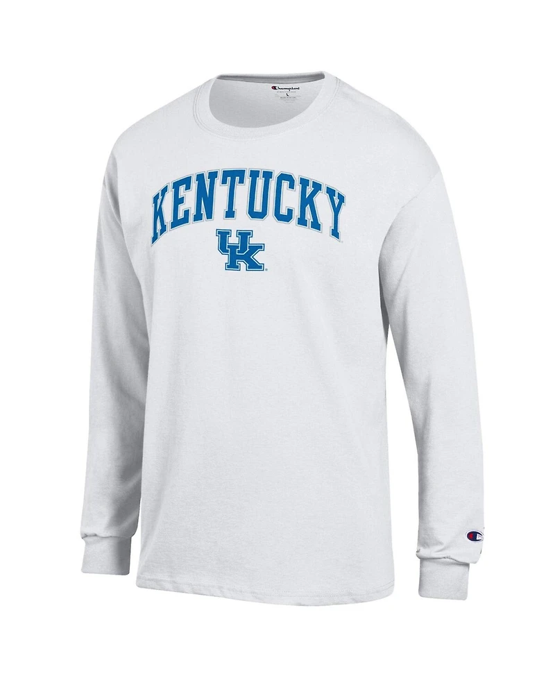 Champion Men's White Kentucky Wildcats Arch Over Logo Long Sleeve T-Shirt