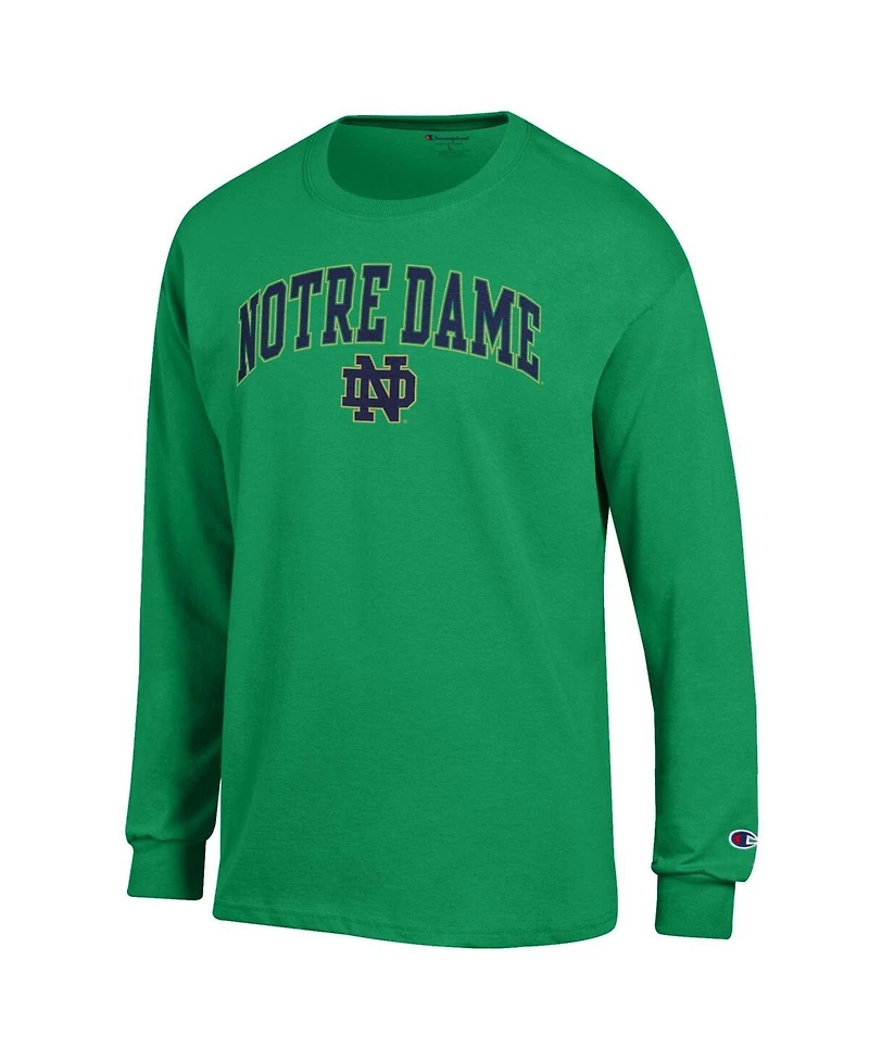 Champion Men's Green Notre Dame Fighting Irish Arch Over Logo Long Sleeve T-Shirt