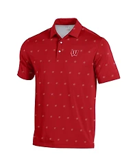 Under Armour Men's Red Wisconsin Badgers Gameday Armourfuse Polo Shirt