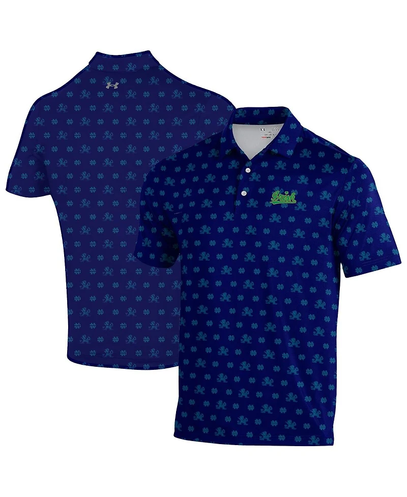 Under Armour Men's Navy Notre Dame Fighting Irish Gameday Armourfuse Polo Shirt