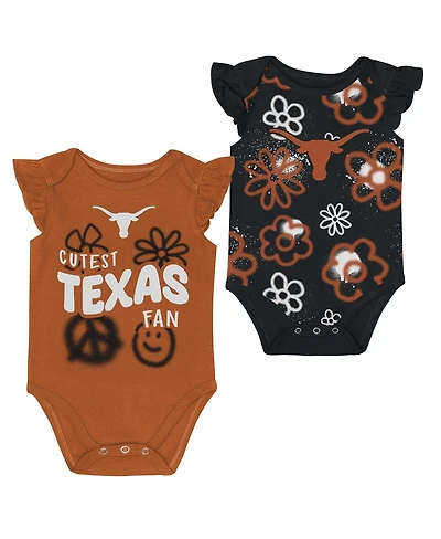Outerstuff Baby Boys and Girls Texas Orange/Black Longhorns Little Sunshine 2-Piece Bodysuit Set