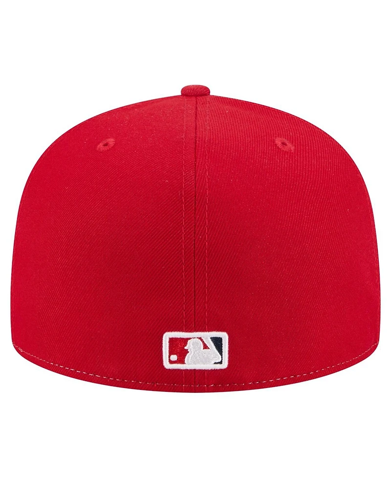 New Era Men's White/Red Los Angeles Angels Repeat 59FIFTY Fitted Hat