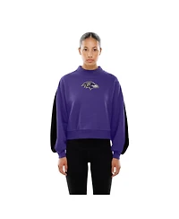New Era Women's Purple Baltimore Ravens Sport Night Mock Neck Balloon Sleeve Pullover Sweatshirt